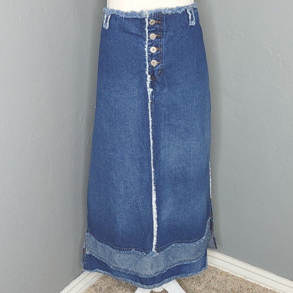 Me and You | Vintage Long Denim Maxi Skirt